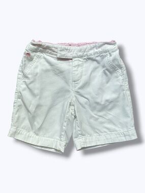 Lilly Pulitzer Girls White Pink Logo Bermuda Shorts sz 5